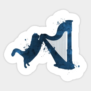 Cat and harp Sticker